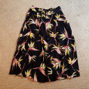 Beautiful bird of paradise midi skirt